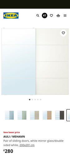 Wardrobe sliding door with